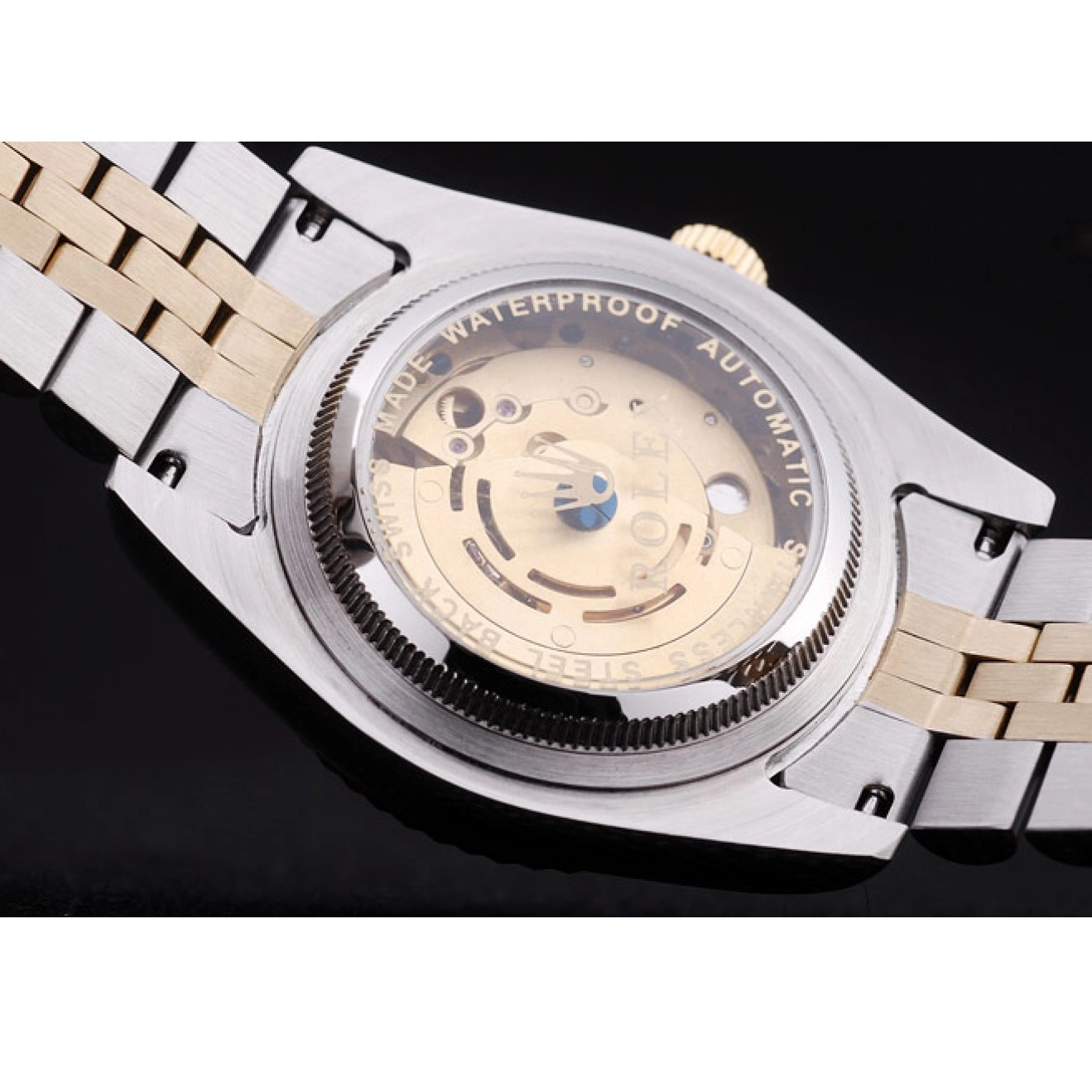 Aaa replica Datejust Ribbed 7450 Dial Rolex Bezel Gold 0820